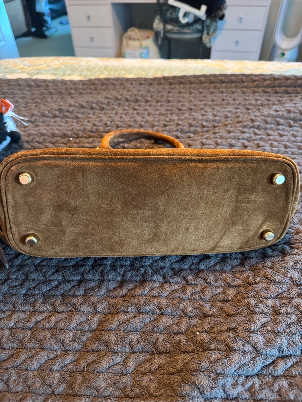 Coach brown suede Lara satchel bag purse - Picture 7 of 8